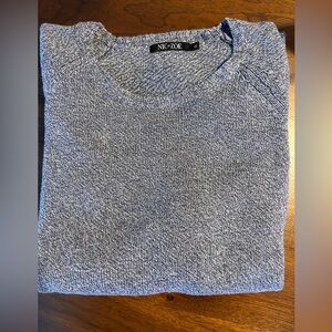 NIC+ZOE Heathered Blue with grey undertone  Crew Neck Sweater